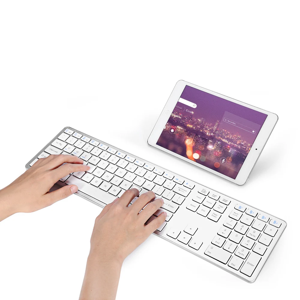 BK418 Беспроводная Bluetooth клавиатура ультра тонкий дизайн 104 клавиш для iOS Android