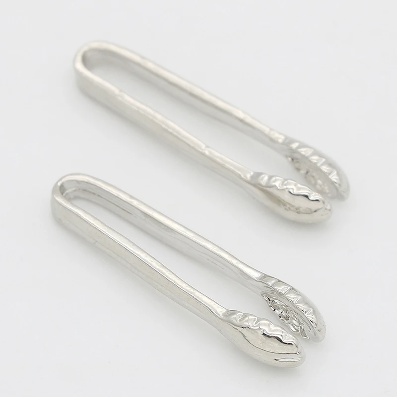 2pcs Metal Barbecue Locking Tongs Serving Clip BBQ Grill Baking Salad Steak Vegetable Pasta Kitchen Tool Dollhouse Miniature