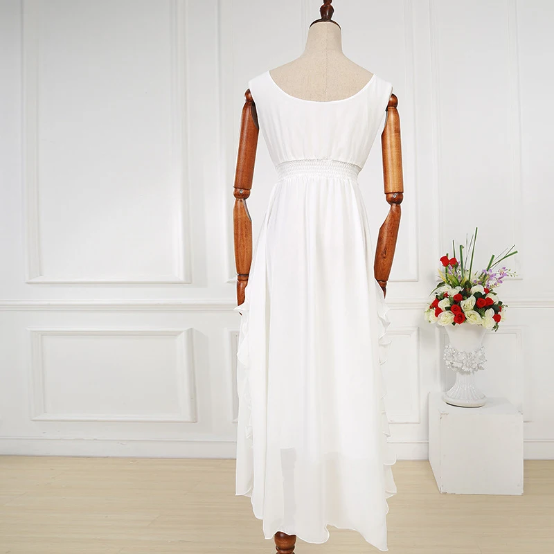 Новинка 2017 года поступления Высокая Талия Женское платье нерегулярные шифон