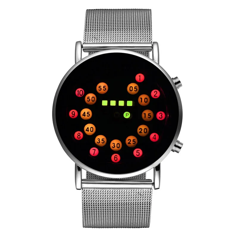 Модные светодиодные часы мужские спортивные креативные цифровые с точечной