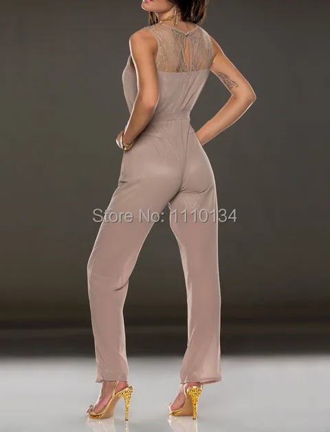 Женский шифоновый комбинезон свободный черный с поясом 0920|jumpsuit leopard|jumpsuit cottonjumpsuits