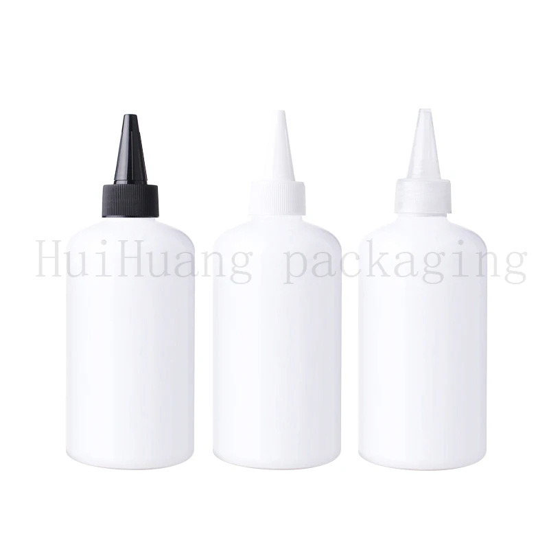 

30pcs/lot 250ml 8OZ Empty Amber white Pet Plastic Bottle With Plastic Spout Lids 250cc Big Cream Container bottle