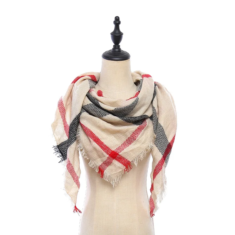 Новый зимний шарф модный женский роскошный клетчатый кашемировый Женский