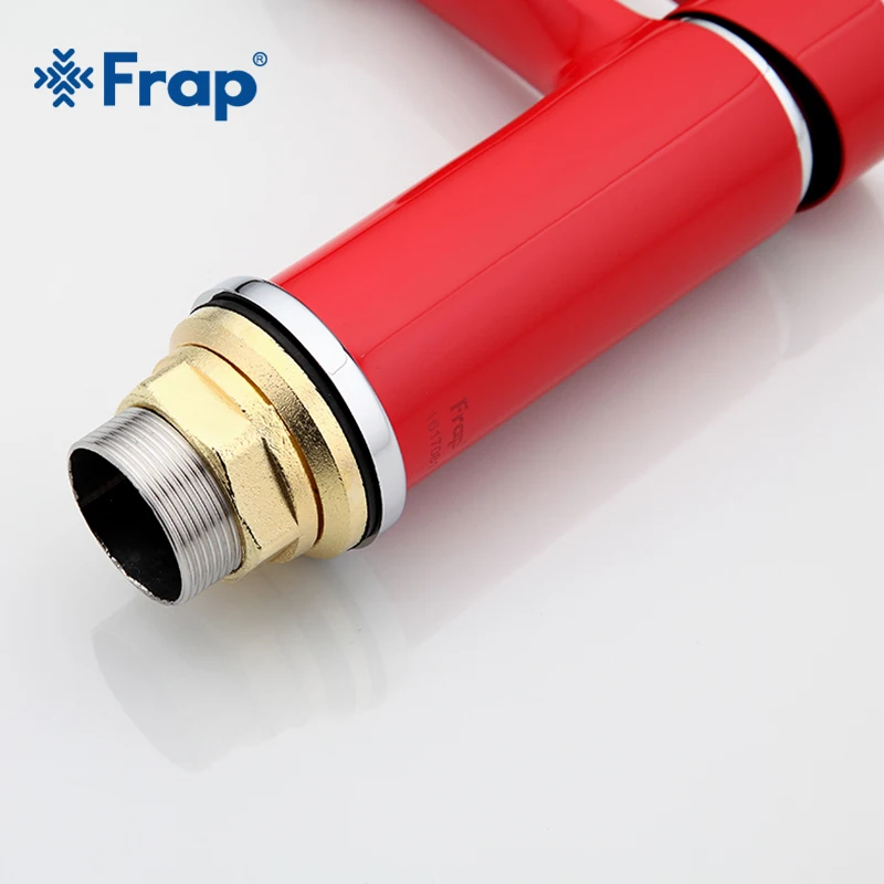 Новое поступление красный смеситель FRAP с распылителем для ванной комнаты