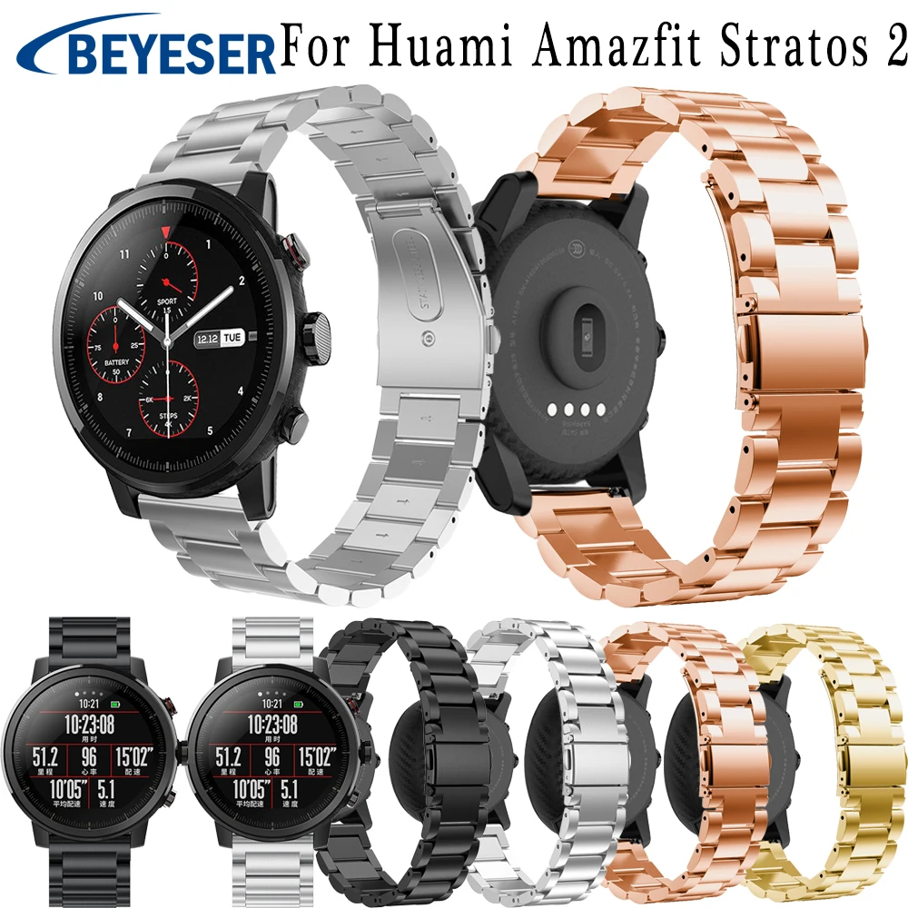 22 мм ремешок для часов из нержавеющей стали Gear S3 Classic Frontier сменный Браслет Huami Amazfit