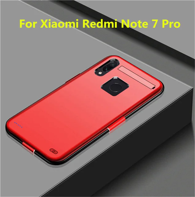 Red for Note 7 Pro 6800 мАч портативное зарядное устройство для Xiaomi Redmi Note 7 Pro Мобильный Внешний аккумулятор зарядное устройство для Redmi Note 7 чехол питания - Color: Red for Note 7 Pro