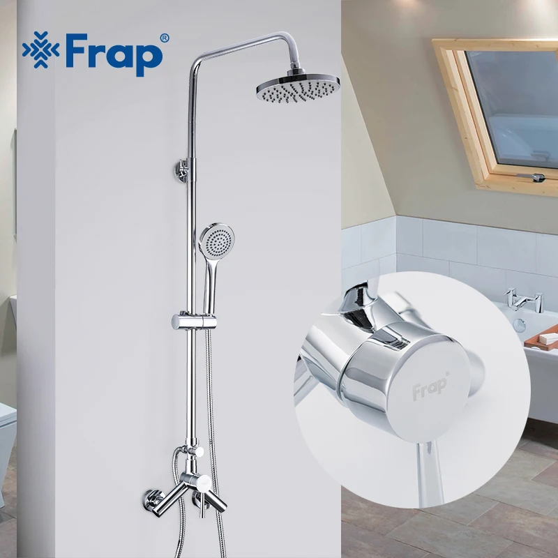 

FRAP New Arrival 200*200mm ABS Shower Head Overhead Rainfall Shower Single Handle Cold and Hot Water Mixer F2409