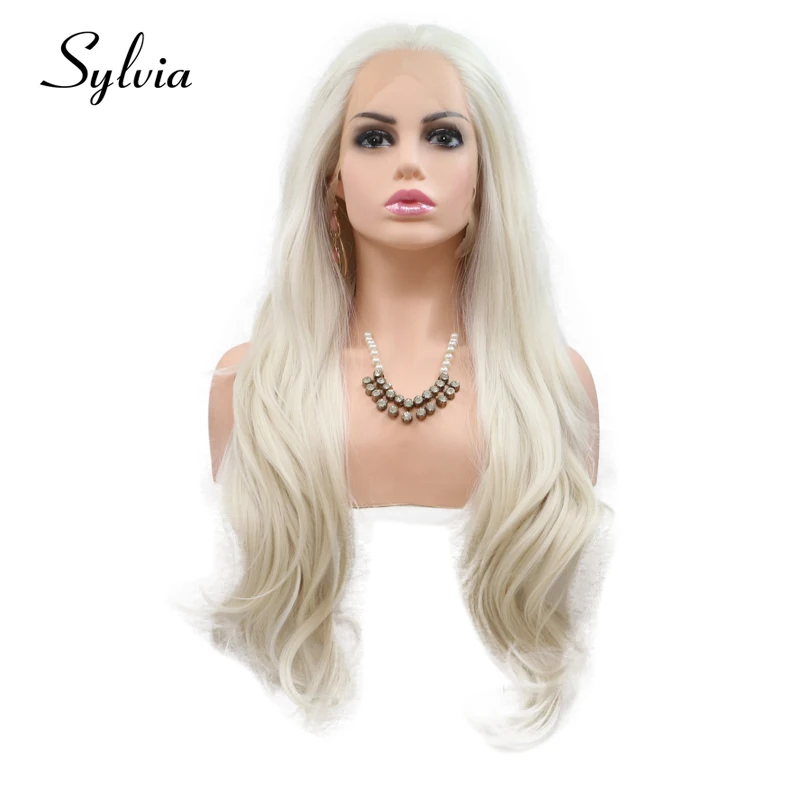 Sylvia 60 # блондинка синтетические Синтетические волосы на кружеве парики объемная