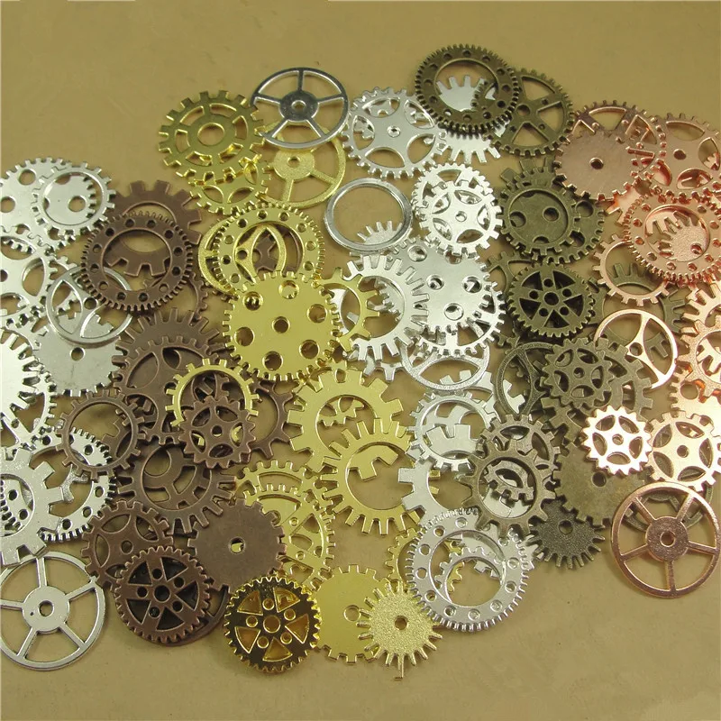 30 шт./лот смешанные винтажные Позолоченные Подвески в стиле стимпанк антикварные