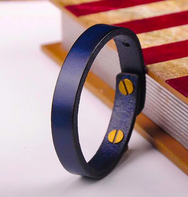 G370 синий простой стильный браслет из натуральной кожи для женщин | Украшения и