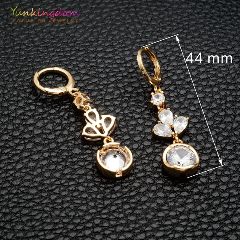 Yunkingdom Многоцветный Круглый Кристалл Циркон длинные висячие серьги для женщин
