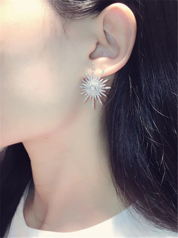 Charnwim Новая мода серьги-гвоздики для женщин серьги Роскошные ультрасовременные