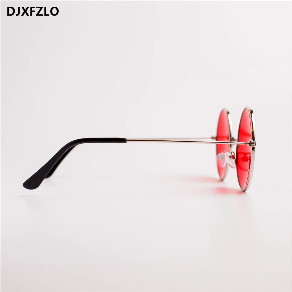 DJXFZLO  explosion models metal round fashion marine lenses red sunglasses unisex fashion Prince mirror UV400 images - 6