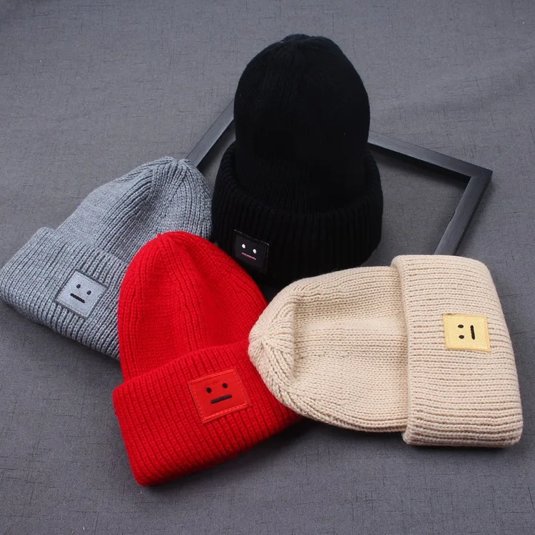 Женская зимняя шапка Skullies Beanies Smiley вязаная теплая для женщин | Аксессуары одежды