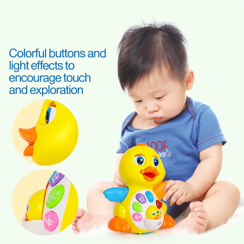 Горячая Распродажа детские игрушки EQ хлопки желтая утка младенец Brinquedos Bebe электрические универсальные игрушки для детей от 1 до 3 лет
