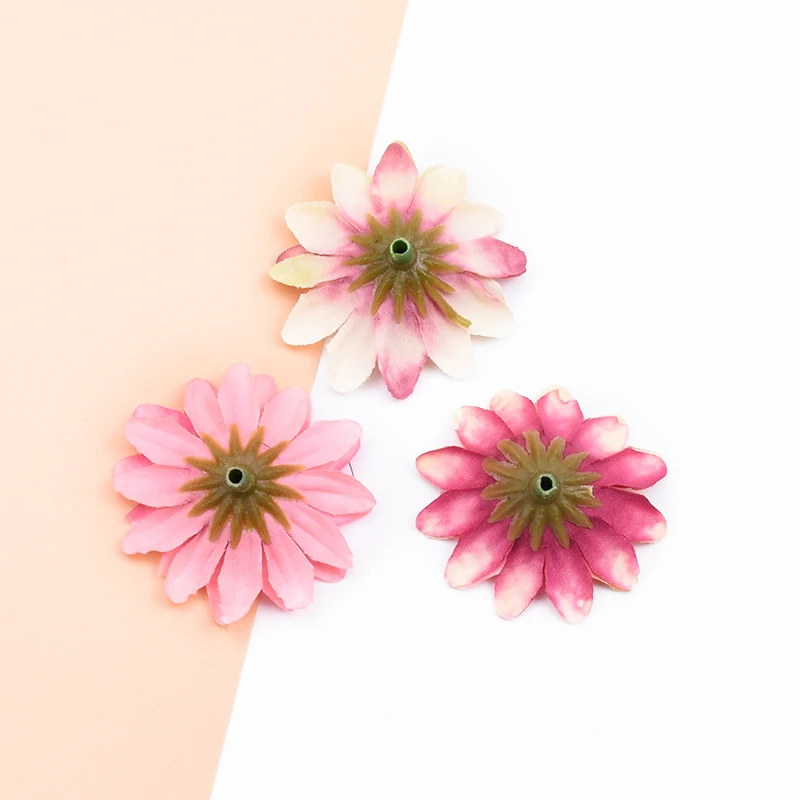 

10pcs Multicolor cheap Silk daisy decorative flowers wreaths diy gifts candy box scrapbooking fake Sunflower artificial flowers