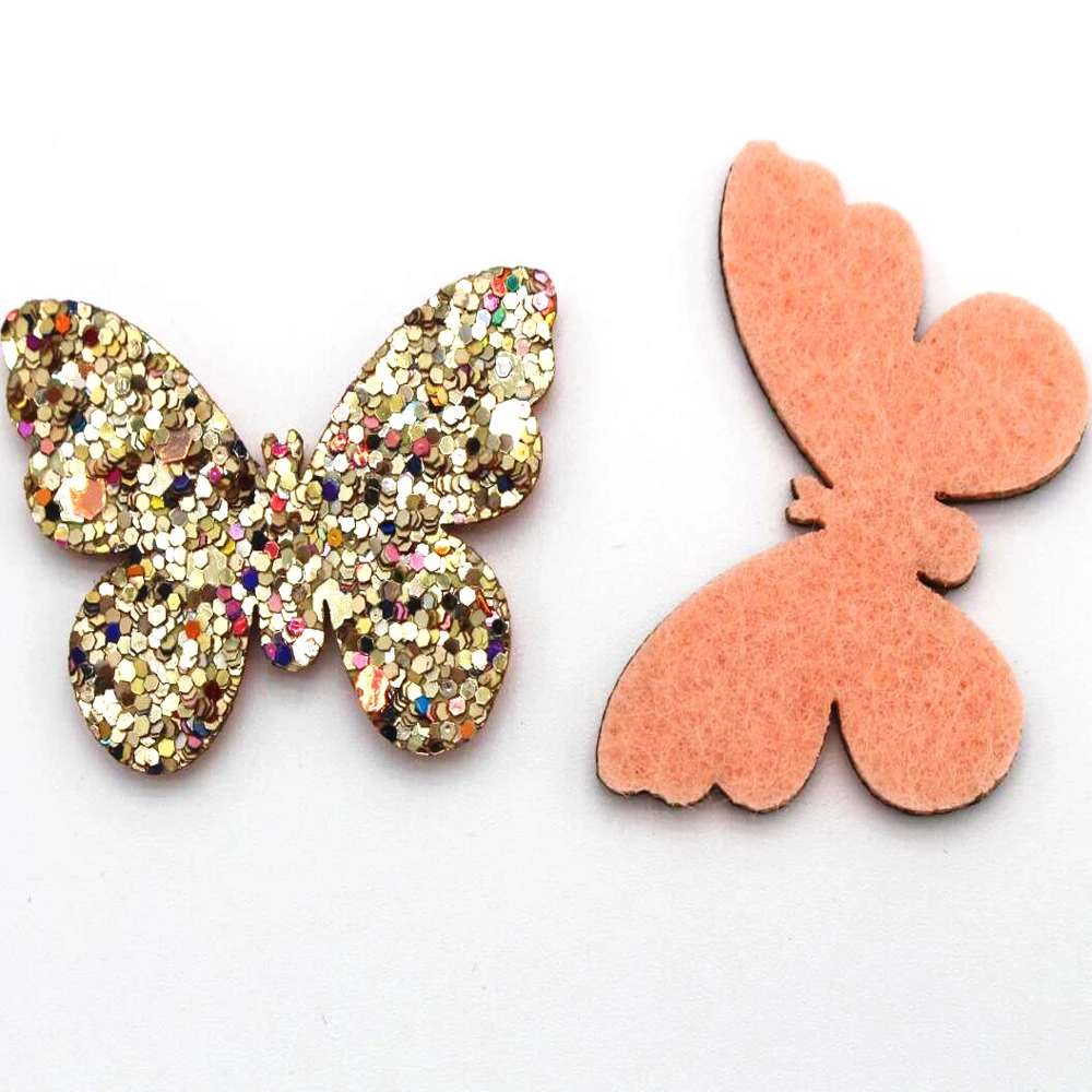 40x30mm10pcs colorful applique butterfly hair clips blonde light DIY children's headdress crafts accessories clothing hat mixed | Дом и