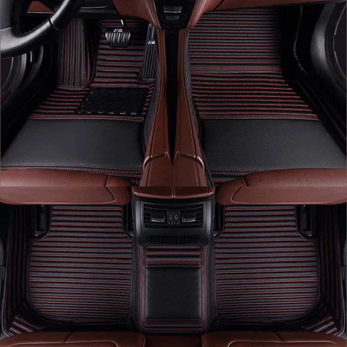 Black red 01 3D Автомобильные Коврики для Mercedes Benz Логотип Viano ABCEGSR V W204 W205 E W211 W212 W213 Sclass CLA GLC ML GLA GLE GL GLK автомобильный ковер - Название цвета: Black red 01