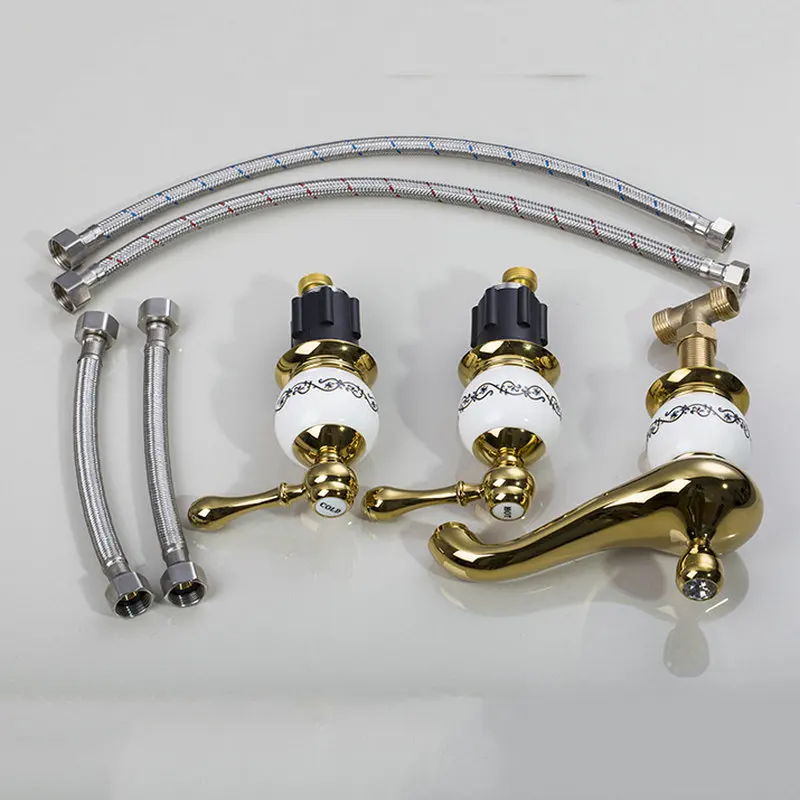 Мониte золотистый полированный набор из 3 штук для ванны европейский дизайн