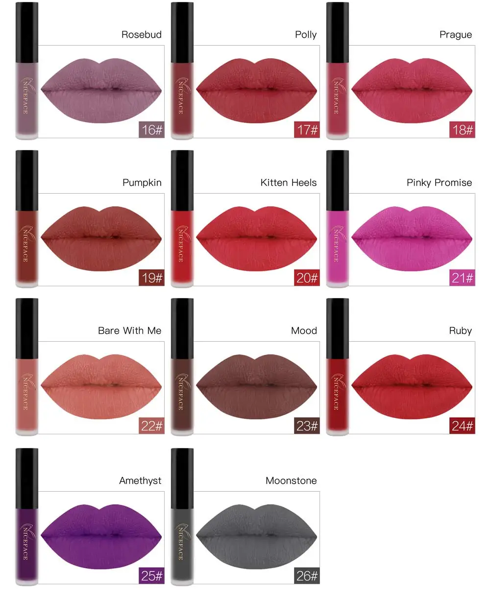 Velvet 30 color liquid lipstick sexy nude color matte liquid lipstick waterproof lasting moisturizing lip gloss cosmetics