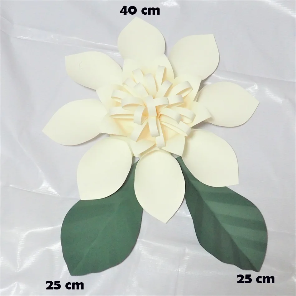 40 см Cardstock роза DIY легко бумажные цветы + 2 шт 25 листья для детской стены Цветочный