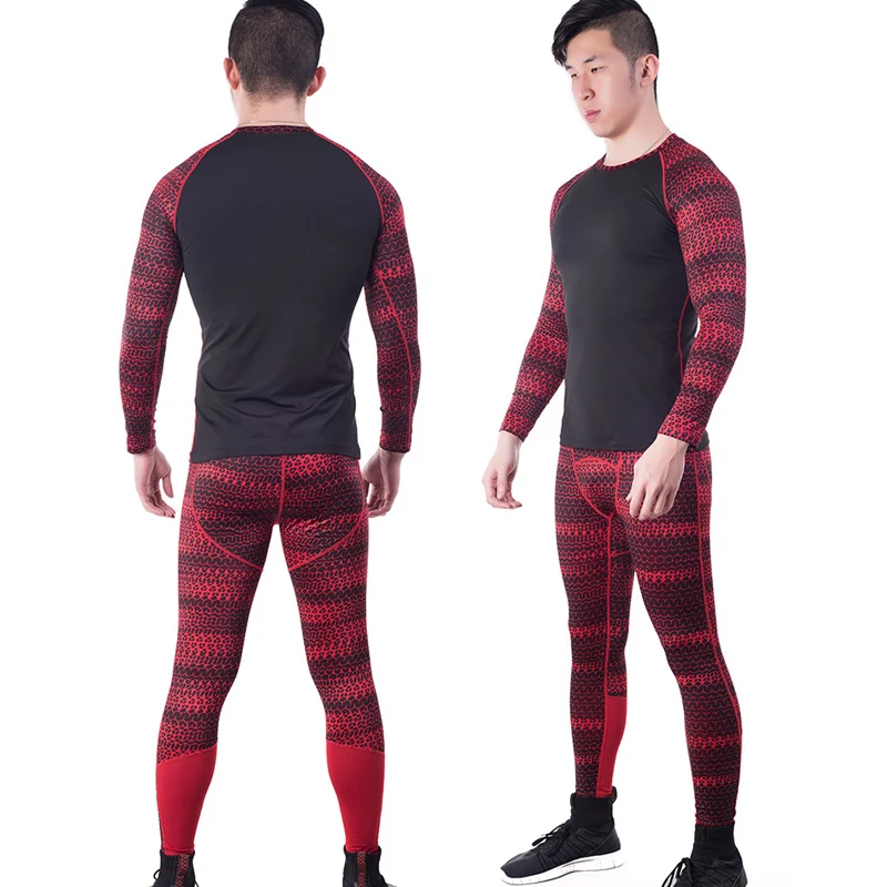 2 шт./компл. Мужская футболка с длинным рукавом + штаны комплект спортивной одежды