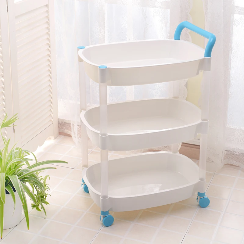 Blue 3 layers Стойка для растений фрукты подстилка для животных кухонная стойка пластиковыая полка гостиная хранения стойку портативный Стеллаж для хранения тележки XI2281550 - Цвет: Blue 3 layers