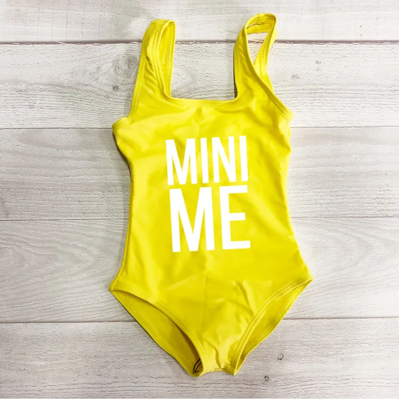 Цельный купальник для мамы и дочки с надписью ME And MINI сексуальный милый летний
