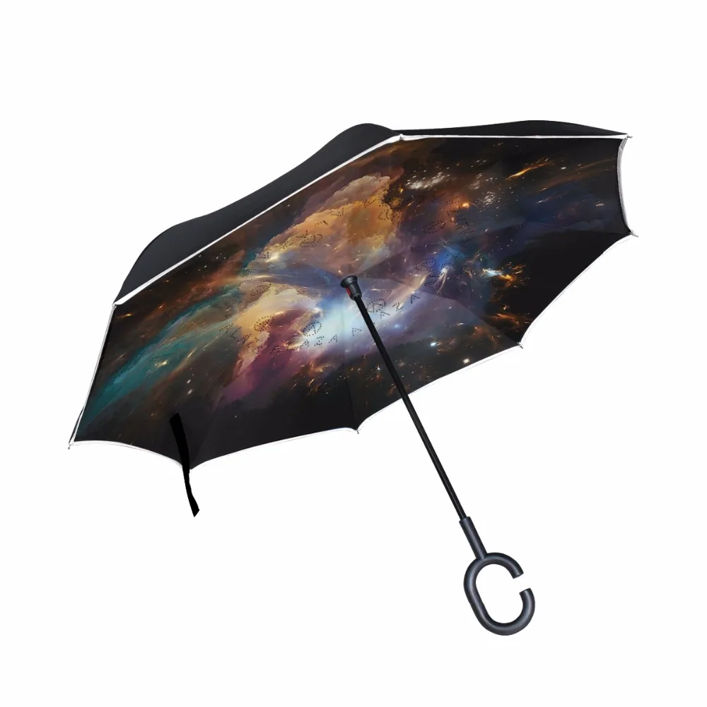 

Popular Business type Double Layer Car Reverse Umbrellas Galaxy Space Women Men Windproof UV Protection Umbrella