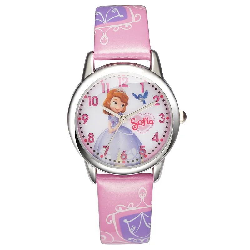 Детские Кварцевые часы Brave Sofia Princess модные повседневные кожаные
