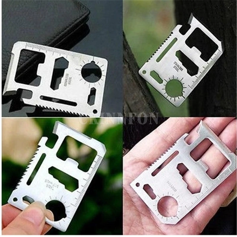 

1000Pcs/Lot Multi Tools 11 In 1 Multifunction Outdoor Hunting Survival Camping Pocket Military Credit Card Knife Silver
