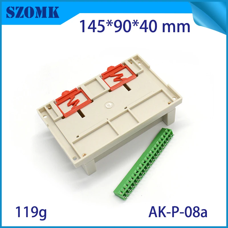 1 шт. 145*90*41 мм din рейка корпус зажим diy пластиковая коробка для pcb или электроники Din