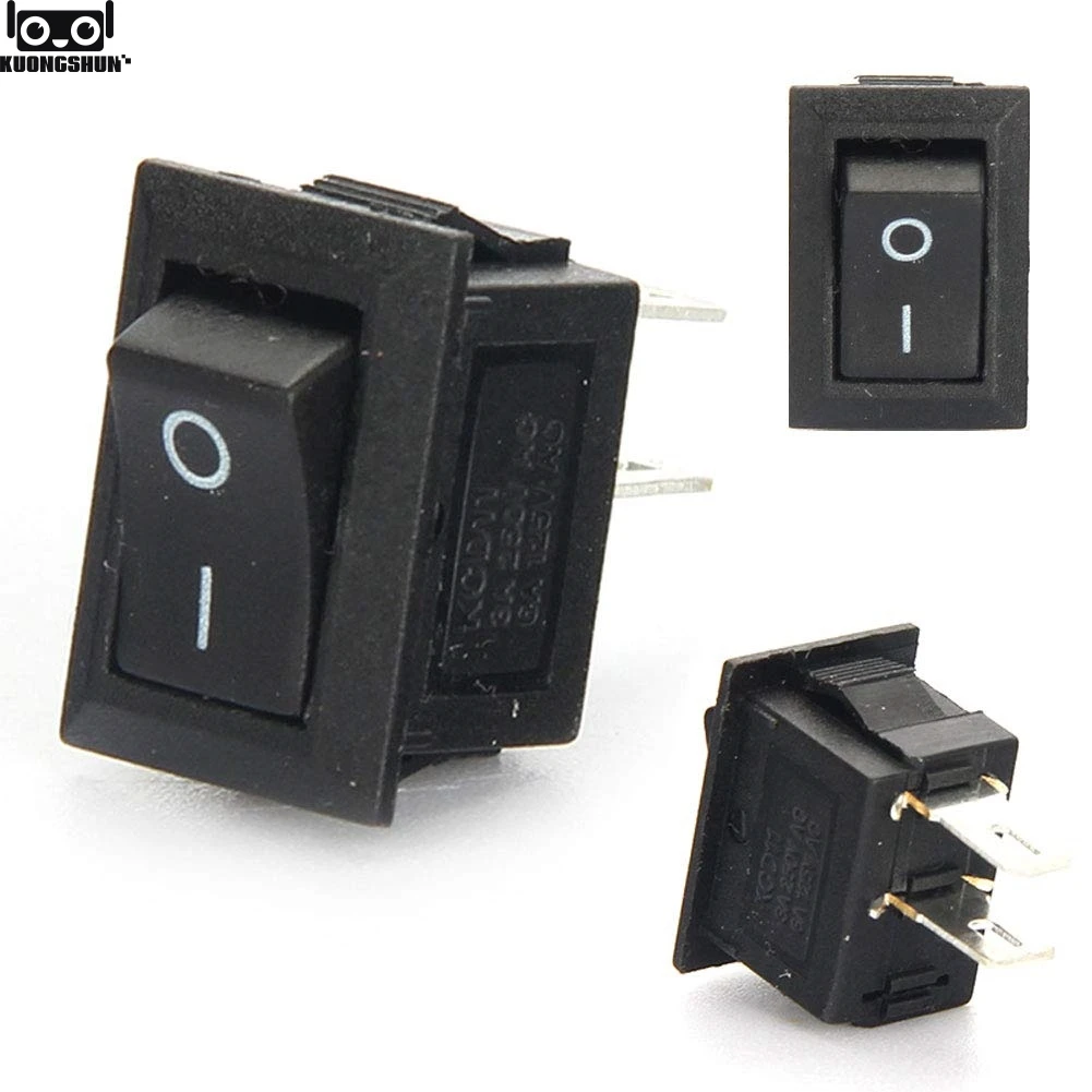 10 шт./компл. KCD11 AC 250V 3A 2 контактный ВКЛ./ВЫКЛ. Вход/выход SPST защелкивающийся мини
