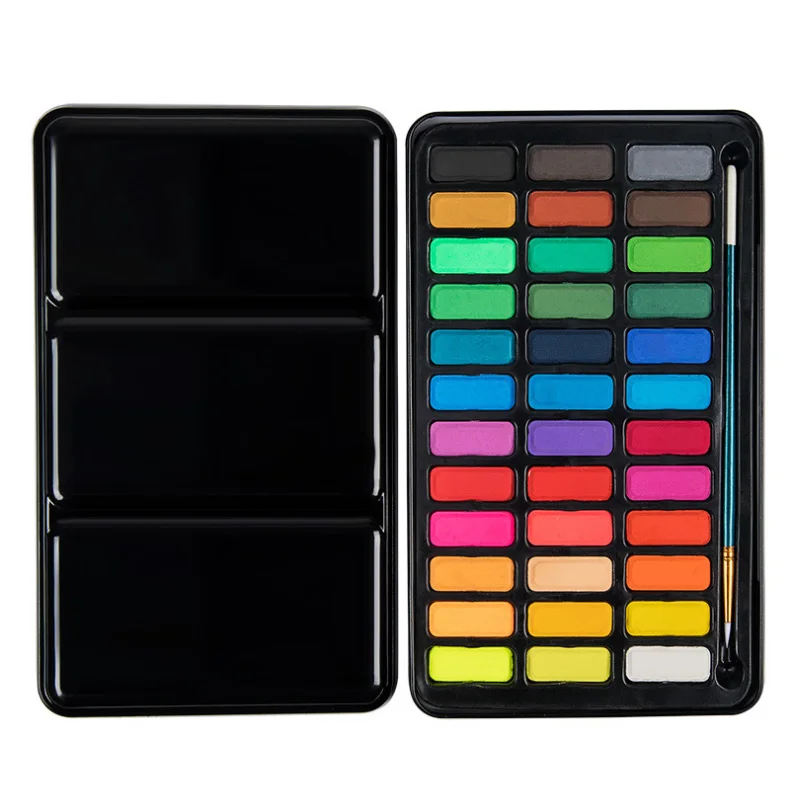 Туманная 36 цветов однотонная Акварельная краска гуашь в наборе портативная