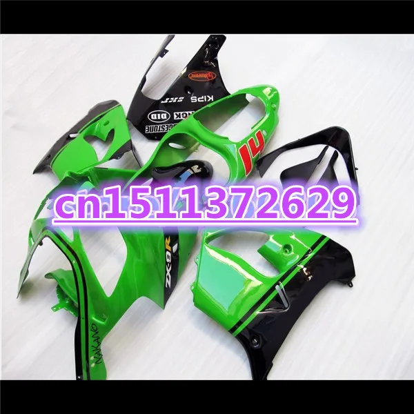 

100% новый комплект обтекателей для мотоцикла KAWASAKI Ninja ZX-9R 00-01 ZX9R зеленый черный ZX 9R 00 01 2000 2001 комплект обтекателей Dor D