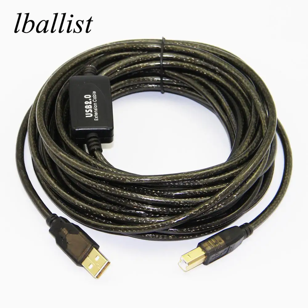 Lballist 10 м позолоченный USB 2 0 кабель для принтера тип A штекер Тип B встроенный чипсет