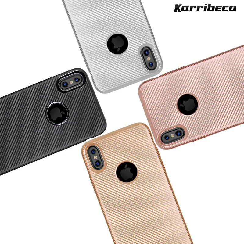 Carbon fiber silicone case for iphone x 10 funda coque hoesje puzdra soft tpu cover kryt tok etui carcasa kilifi husa |