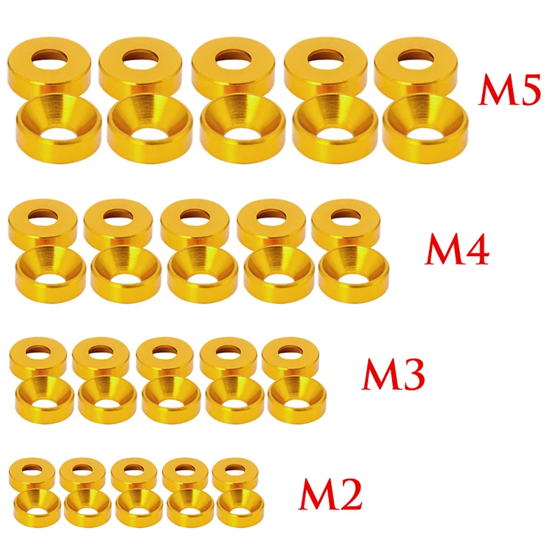 OOTDTY Новый Алюминий сплав M2/M3/M4/M5 анодированная потайная головка шайбы для болтов