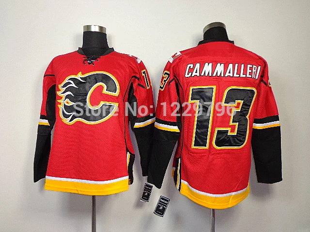 Hot Wholesale Men's Calgary Flames Hockey Jerseys #13 Mike Cammalleri Jersey Team Color Home Red Cheap Stitched China | Спорт и