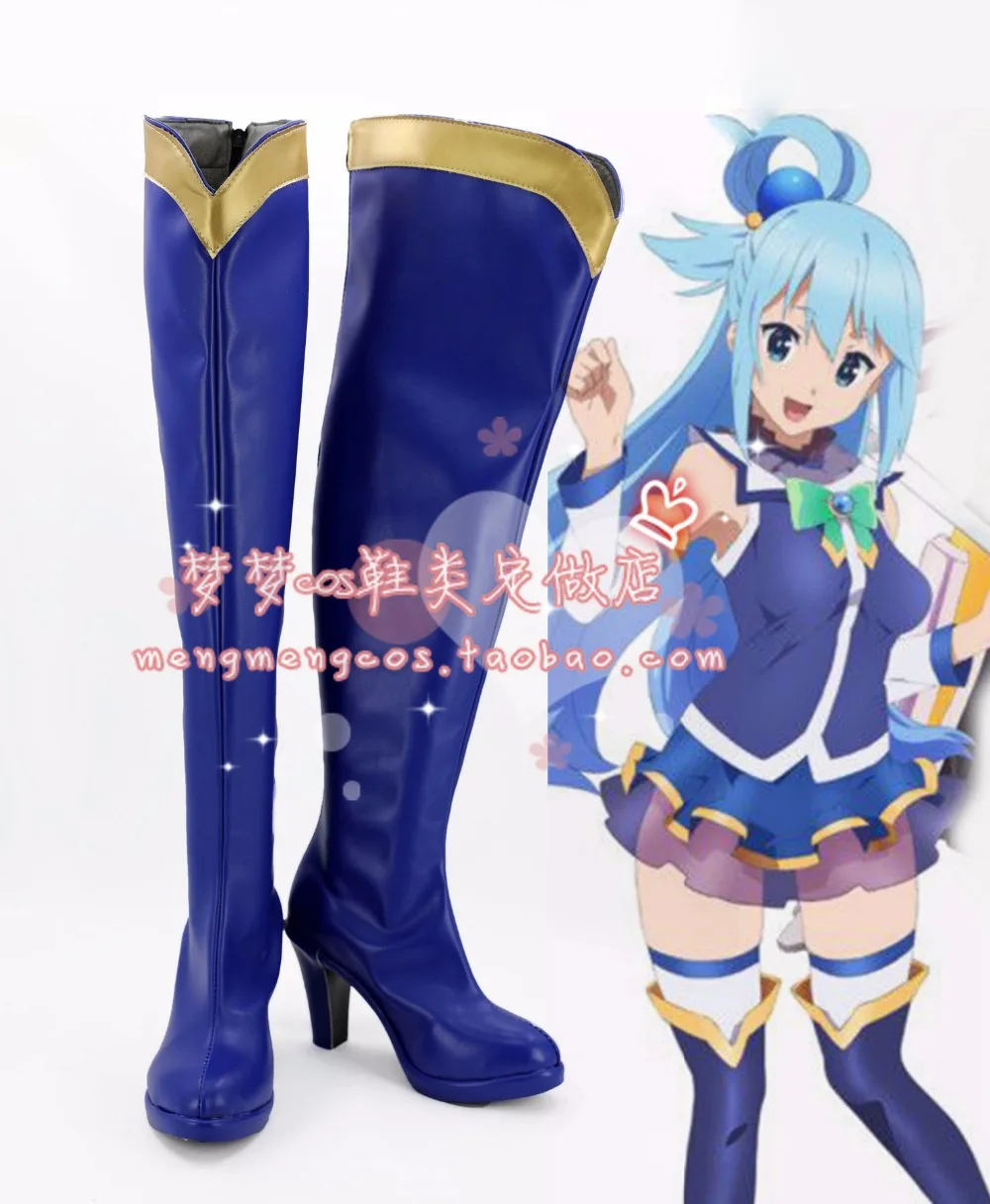 Kono Subarashii Sekai ni shukufuko o! Aqua Megumin/Обувь для костюмированной вечеринки Сапоги на заказ