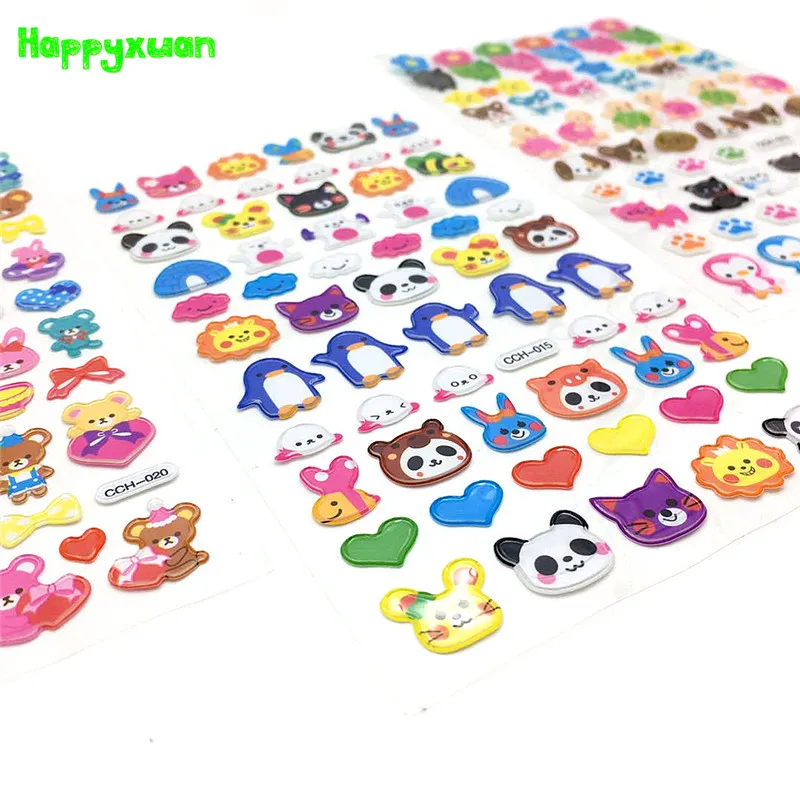 Happyxuan, 12 шт., милые наклейки, листы для школы, для учителя, награда, скрапбукинг, мультфильм, животные, день рождения, подарки для детей