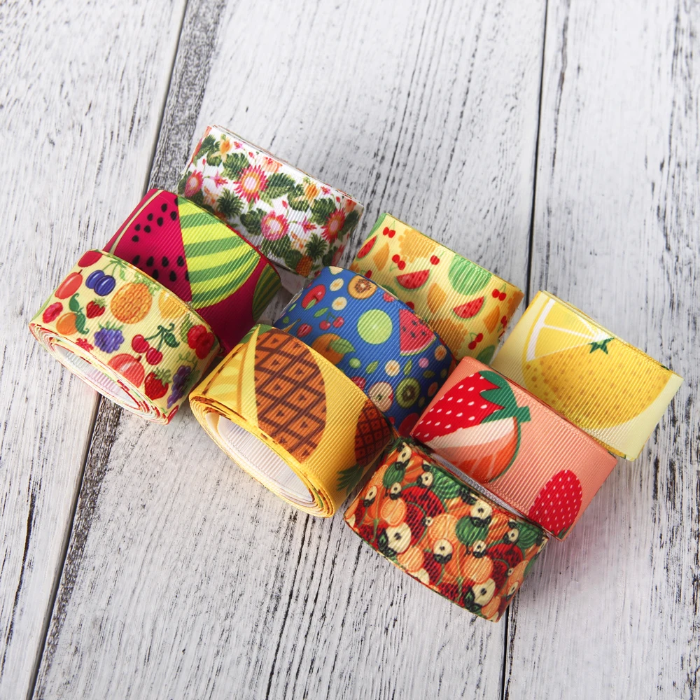 Аксессуары David 1 дюйм 25 мм летняя Полиэстеровая лента с принтом фруктов высокого