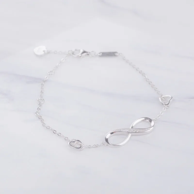 925 Sterling Silver Zircon Bracelet Wholesale Lady European and American Style Simple Fashion Letter | Украшения и аксессуары