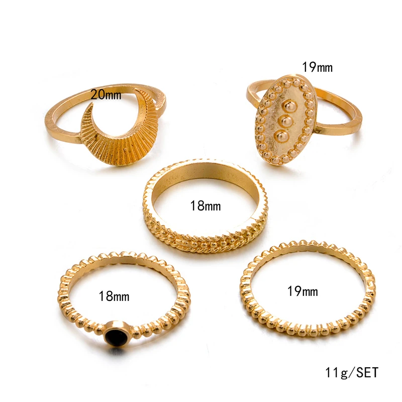 5 шт./компл. в богемном стиле золотистые полумесяца с геометрическим рисунком