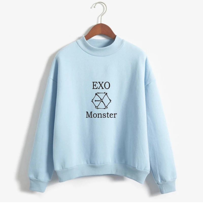 Kpop Exo толстовки для женщин Harajuku флисовый пуловер с длинными рукавами хип-хоп