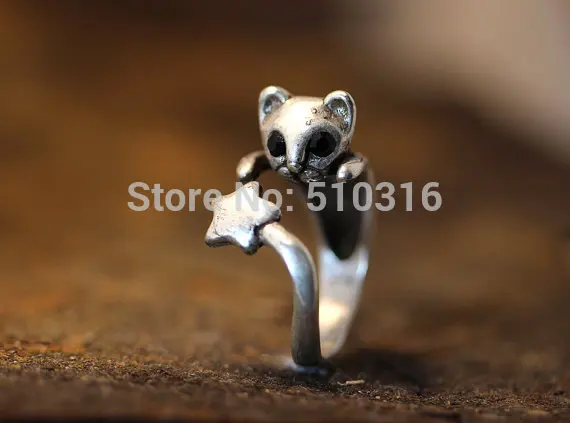 Kinitial оптовая продажа ювелирные изделия Винтажное кольцо с котом Anel Bague Bijoux