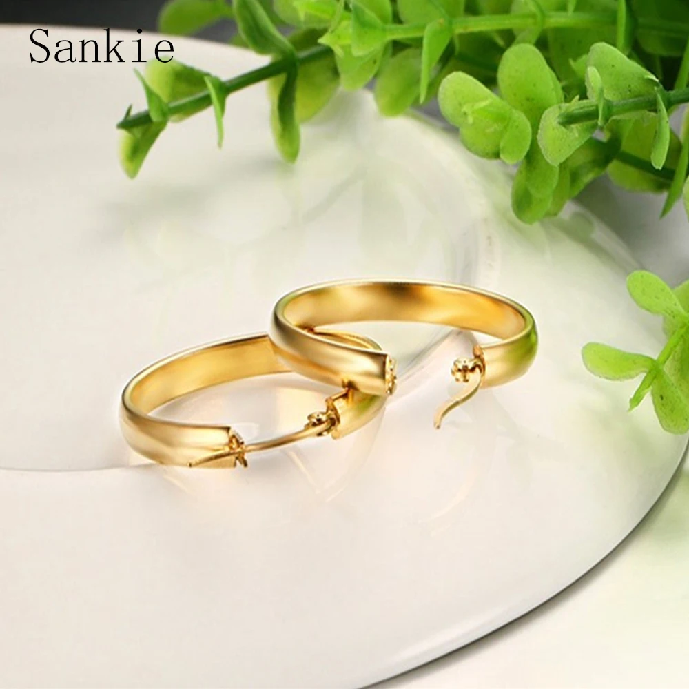 Sankie круглые серьги-кольца для Для женщин Золотой Цвет Нержавеющая сталь оптовой продаже сережек Мода модные Стальной Обруч Серьги