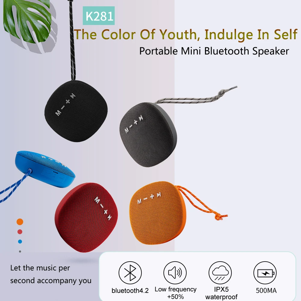 K281 открытый портативный Bluetooth динамик мини беспроводной Colunm Водонепроницаемая