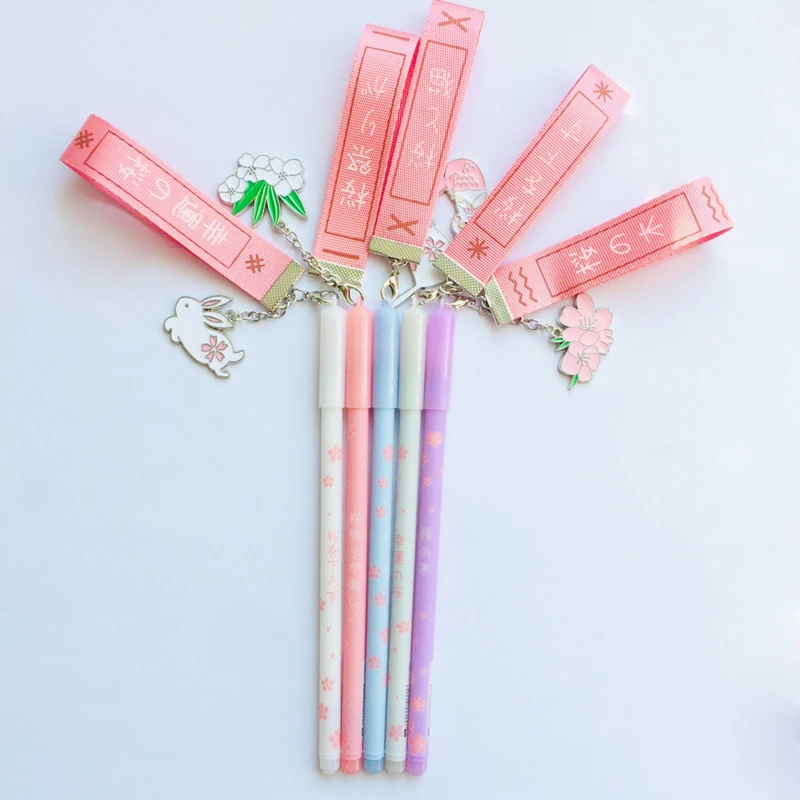 

1X 0.5mm Black Ink Kawiii Sakura Ribbon Gel Pen Rollerball Signing Pen School Office Supply Stationery