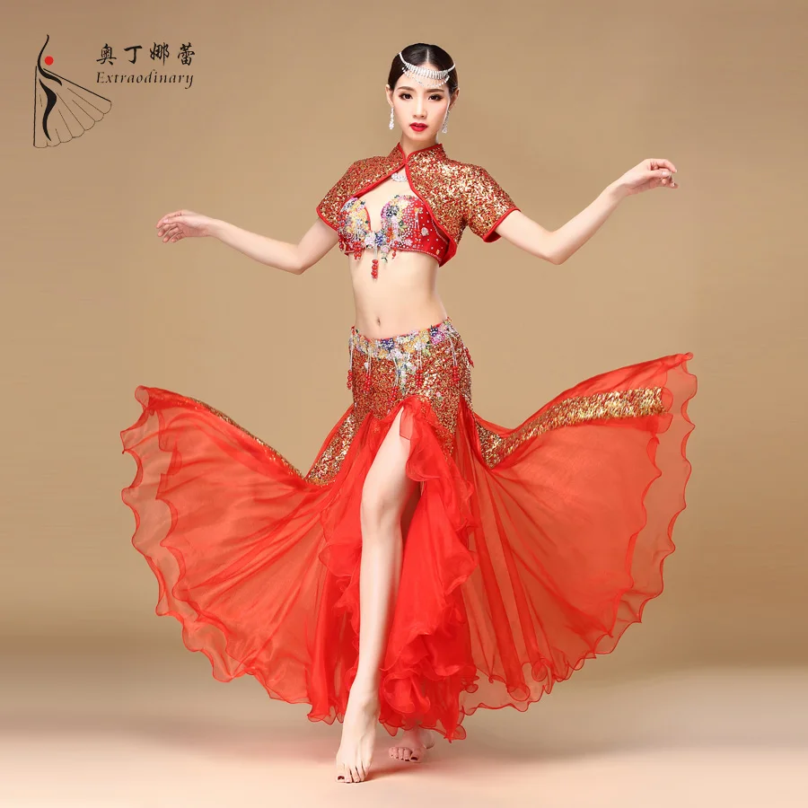 Женский костюм для танца живота набор костюма с бюстгальтером и юбкой|belly dance